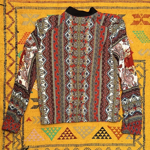 Patterned Bomber Jacket - Picture 2 of 6